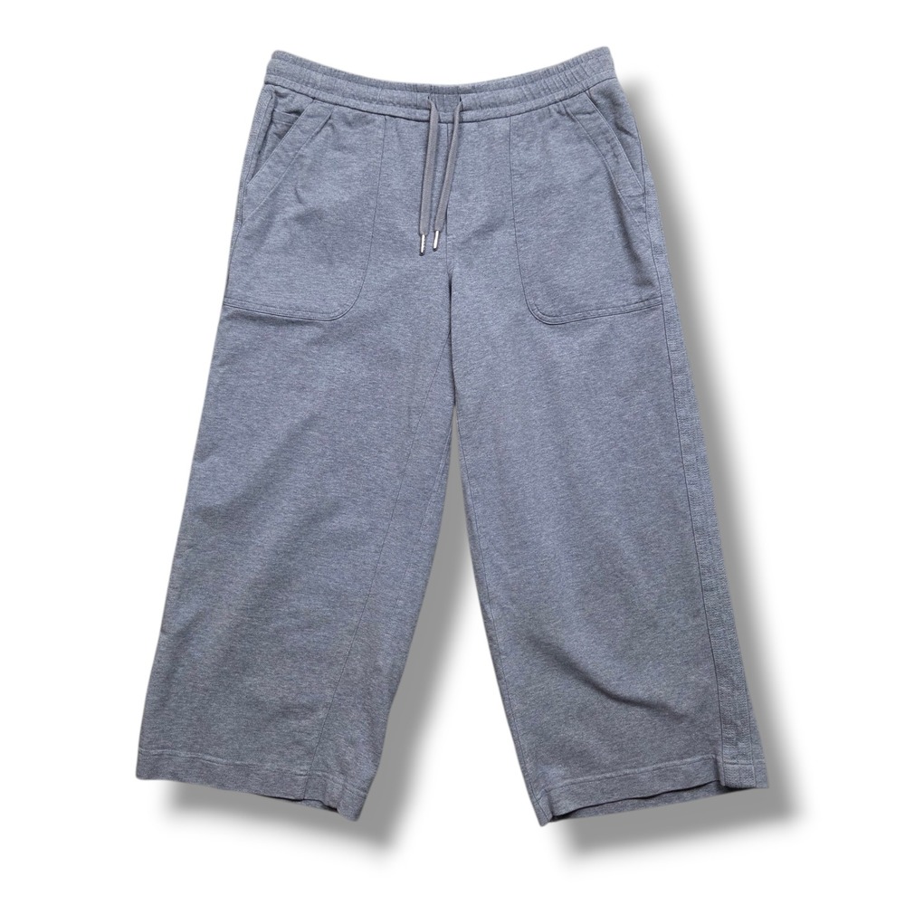 Athleta Farallon Heathered Wide Crop Pants Womens 8 Light Blue Heather
